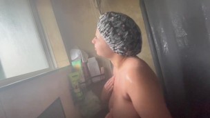 Taking a shower