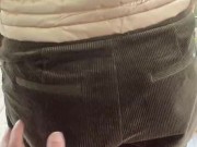 a good blowjob on the balcony followed by a cumshot on nylon buttocks 7/16