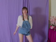 Mila Pee's in New Denim Overalls (FETISH / KINK) 12/16