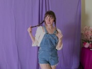 Mila Pee's in New Denim Overalls (FETISH / KINK) 2/16