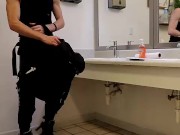 Jacking off nutting in public bathroom 2/16