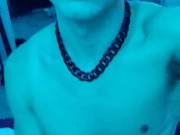Muscular teen stroking big dick POV 3/16