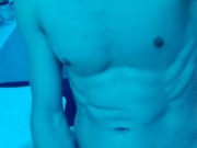 Muscular teen stroking big dick POV 8/16