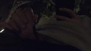 Horny Night Walk. Thick Cock Flashing & Cumming on Public