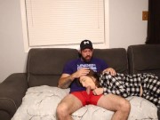 Stepmother and stepson. Risky creampie on the couch. 4/16