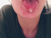 A lot of saliva from a cutie girl 16/16