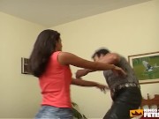 Muscular guy bangs hard all tight holes of his girlfriend after she spent his money on shopping 3/16