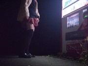 Crossdresser【女装】制服コスで露出オナニーして大量射精 12/16