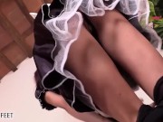 Gorgeous maid in black nylons upskirt 11/16