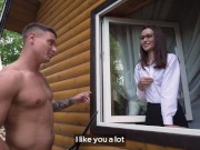 Rich bitch fucks the gardener while her husband is asleep 3/16