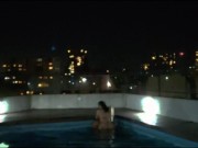 The water wasn't enough to put out the fire, so we had sex in the pool. ( my first time in a pool )