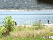 Natali Quinn seduces random guys next to the San Juan lake 8/16