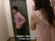 Bashful Japanese MILF answers door nearly naked leading to sex 5/16