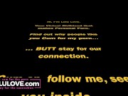 Big boobs babe putting on makeup & giving footjob on live webcam show with him cumming all over her high heels - Lelu Love 1/16