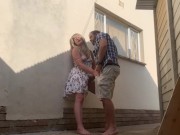 Cuckold wife fucking a stranger behind a restuarant 5/16