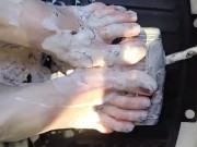 Wet, sticky and creamy feet while I smash Klondike bars on my break pedal 15/16