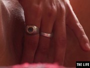 Gorgeous girl fingers her wet pussy in an abandoned building 4/16