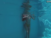 4K beauty swims and strips showing her tight pussy 11/16