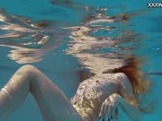 4K beauty swims and strips showing her tight pussy 14/16