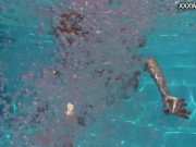 4K beauty swims and strips showing her tight pussy 2/16