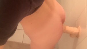 Small Toilette Session! Big Dildo inside Small Boy!
