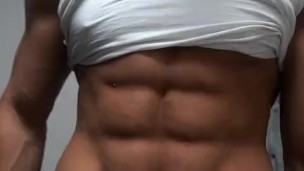 Young stud undressing and Flexing