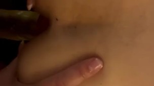 Girl fucks boyfriend with different dildos