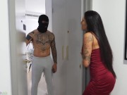 Masked bbc fucks horny neighbor with big tits and tight pussy