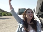 Step sister Aubree Valentine Tempts Her Step-brother Into Hardcore In the Pickup Truck 4/16