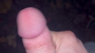 Straight Guy Verbal Redhead Jerk and Cum in woods trying not to get Caught Cumshot Public at Park