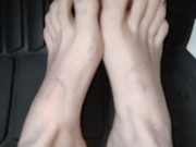 Smashing an ice cream sandwich with my big feet 1/16