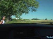 Public Agent Hitchiker agrees to let him fuck her pussy for a ride 1/16