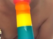 DILDO BLOWJOB, hard small nipples, close up - Ela Stance 16/16