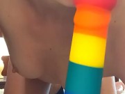 DILDO BLOWJOB, hard small nipples, close up - Ela Stance 2/16