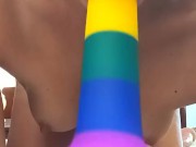 DILDO BLOWJOB, hard small nipples, close up - Ela Stance 4/16