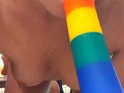 DILDO BLOWJOB, hard small nipples, close up - Ela Stance 5/16