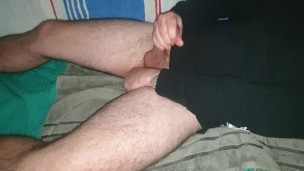 Solo masturbation cumshot with dildo in my ass