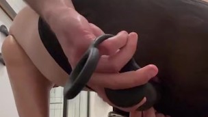 Double dildo butt fuck