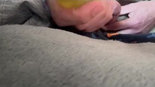 Army soldier in uniform Starts off jerking standing up, then lays down to shoot a creamy load!