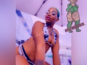 Trini chilling pool side