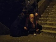 Mother in law sucking boy cock in public on dog leash 11/16