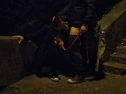 Mother in law sucking boy cock in public on dog leash 6/16