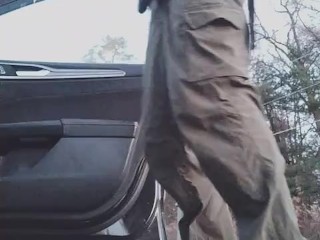 Outdoor enthusiast feeling jolly goes trigger happy