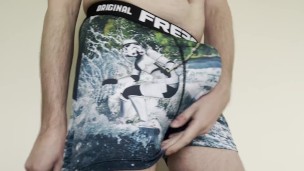 Twink in undies - Stormtrooper Freegun boxers tease