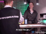 Fucked a sexy barmaid at work. Lesya Moon. 4/16
