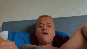Cute boy plays with his tight hole.