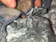 Masturbation Where I Found My Wifes Dirty Panties To Sniff, Taste, Cum On & Clean Up 8/16