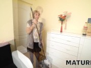 MATURE4K. Blowjob by mature servant in stockings anticipates full sex 3/16