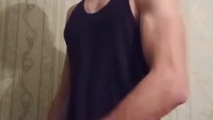 Muscle boy masturbatio