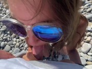 Beautiful skinny 18yo Teen fucks outdoors with stranger - POV Blowjob 7/16
